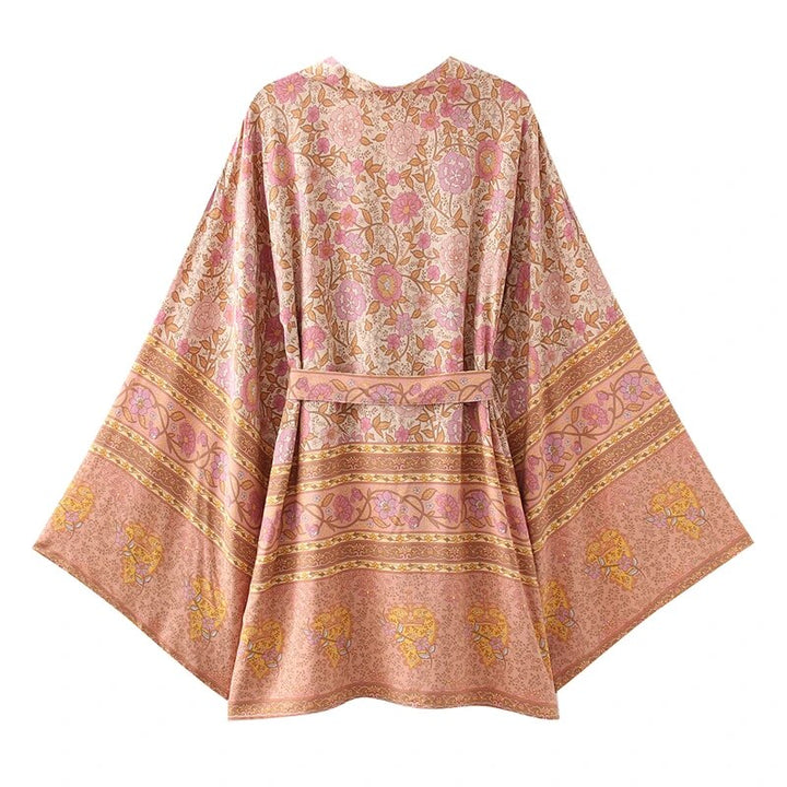 Desert Boho Floral Bat Sleeve  Kimono