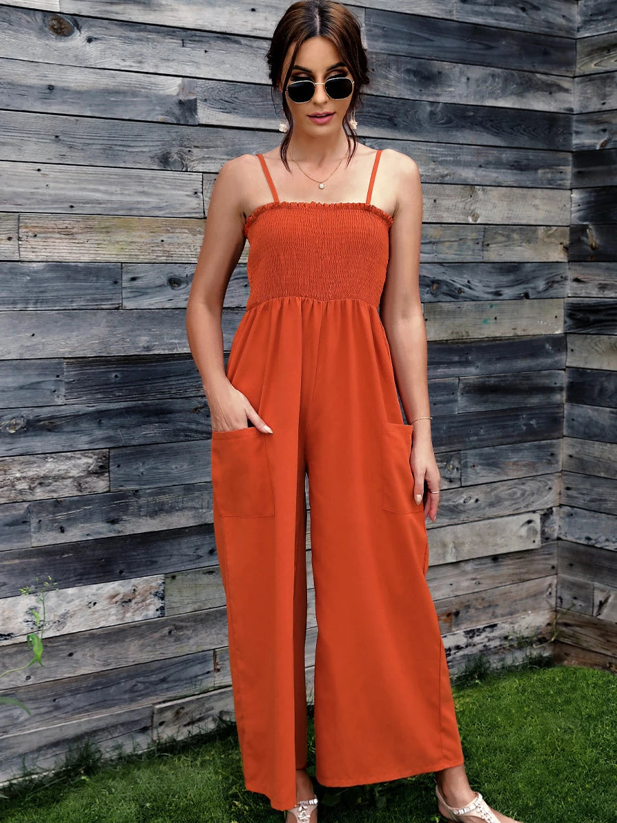 Long Romper Spaghetti Strap Jumpsuit