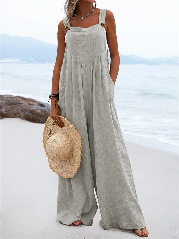 Wide Leg Long Romper Jumpsuit