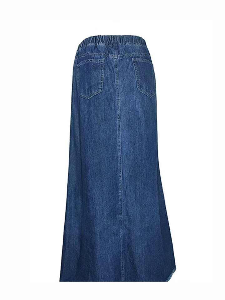 Vintage A-Line Maxi Denim Skirt