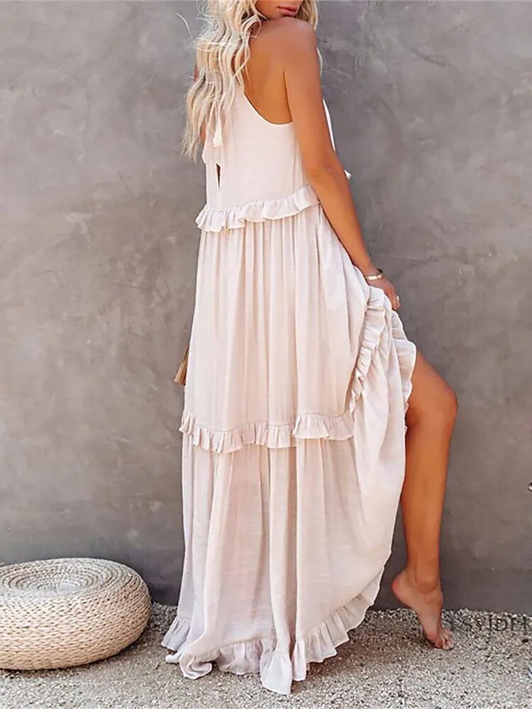 Bohemian Long Ruffle Dress