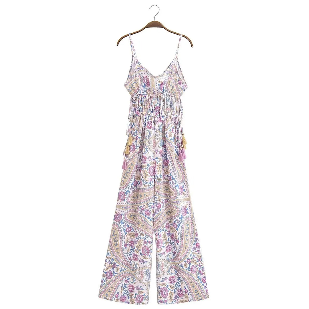 Floral Print Bohemian Wide Leg Playsuit