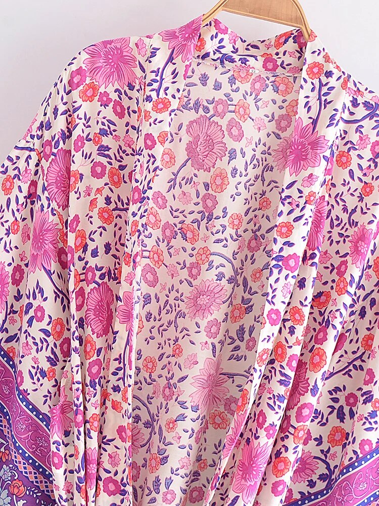 Soft Rose & Lavender Bohemian Kimono