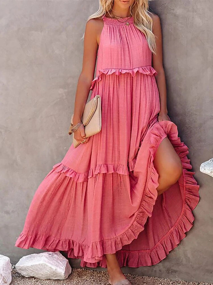 Bohemian Long Ruffle Dress