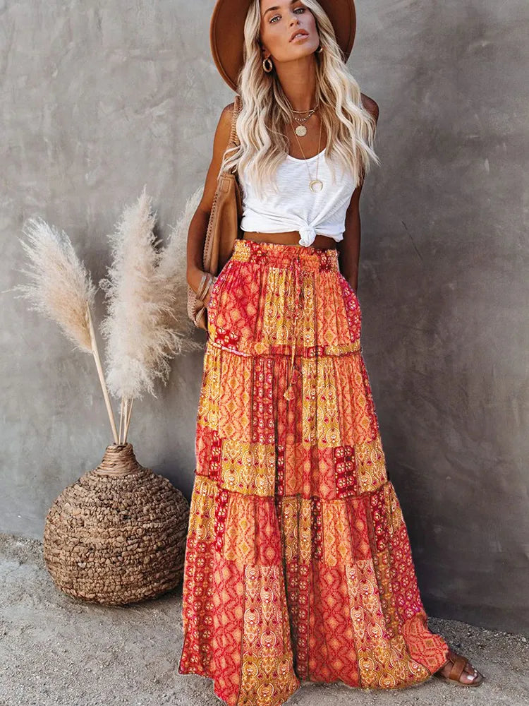 Bohemian Ruffles Skirts The Essential Living Warehouse