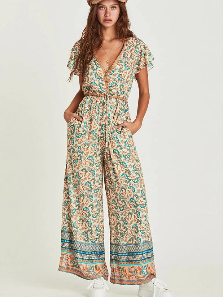 Bohemian Print Long Jumpsuit