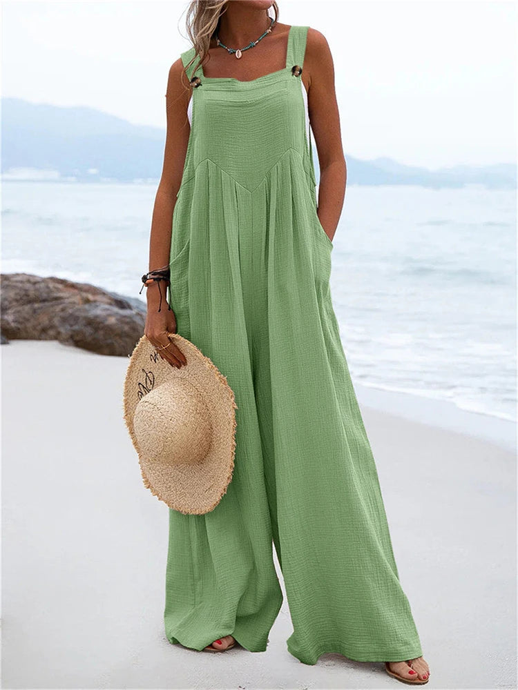 Wide Leg Long Romper Jumpsuit