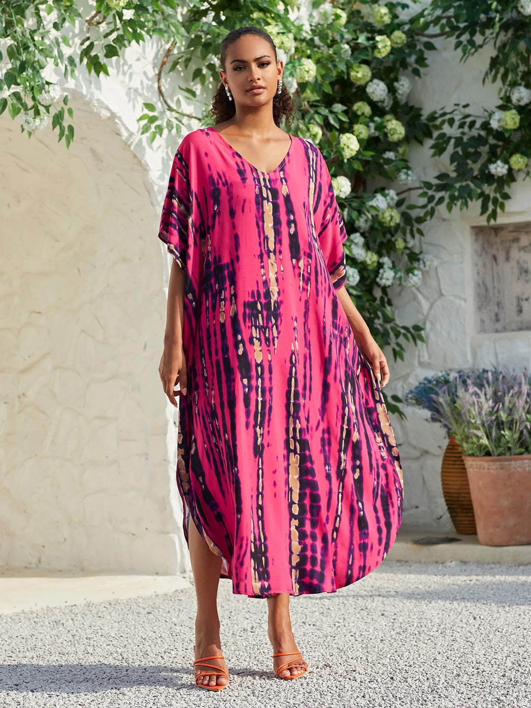 Pink Boho Tie Dye Maxi Dress The Essential Living Warehouse