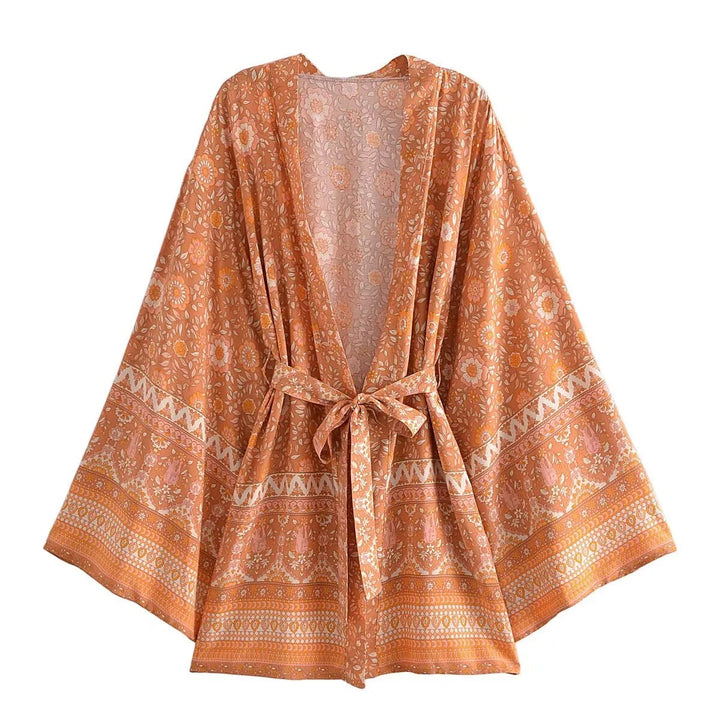 Wanderlust Boho Floral Bat Sleeve  Kimono