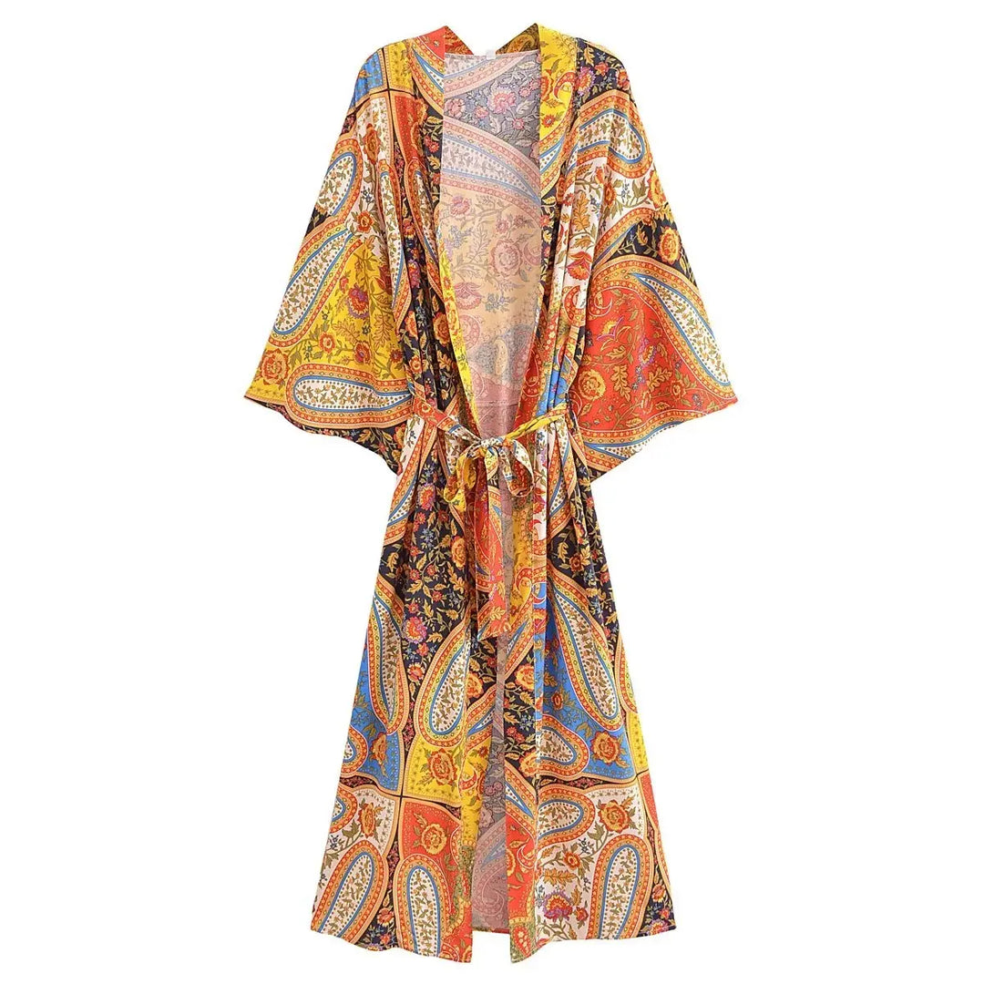 Bohemian  V Neck Batwing Robe