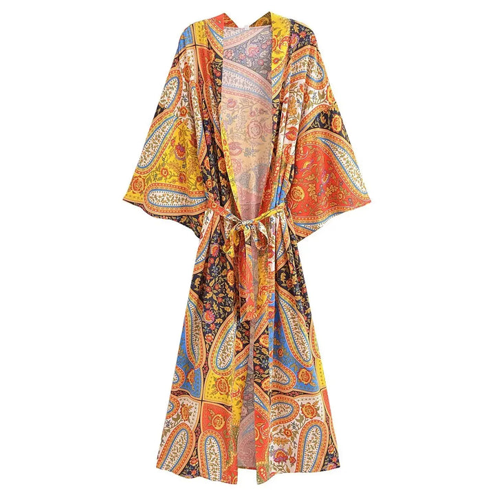 Bohemian  V Neck Batwing Robe