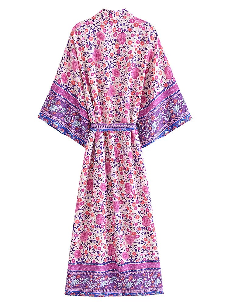 Soft Rose & Lavender Bohemian Kimono