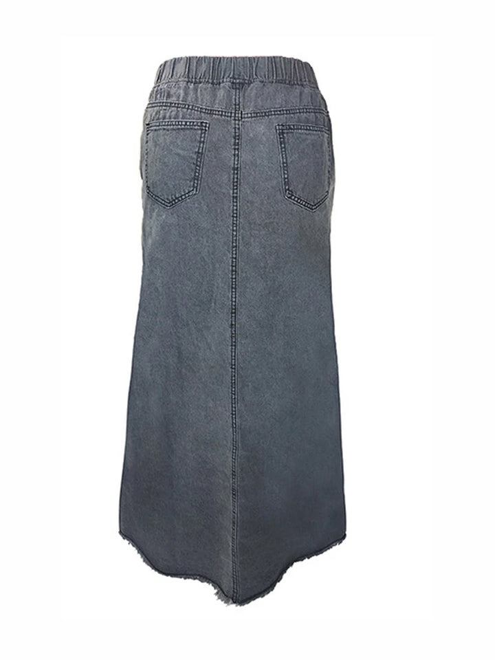 Vintage A-Line Maxi Denim Skirt