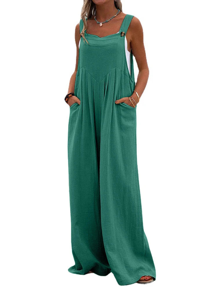 Wide Leg Long Romper Jumpsuit