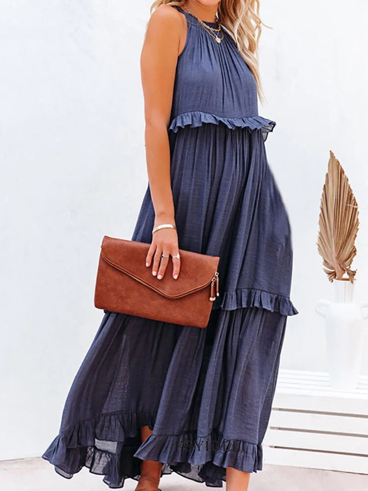 Bohemian Long Ruffle Dress