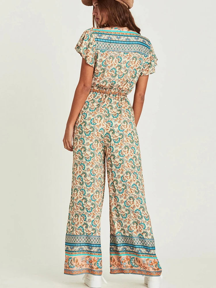 Bohemian Print Long Jumpsuit