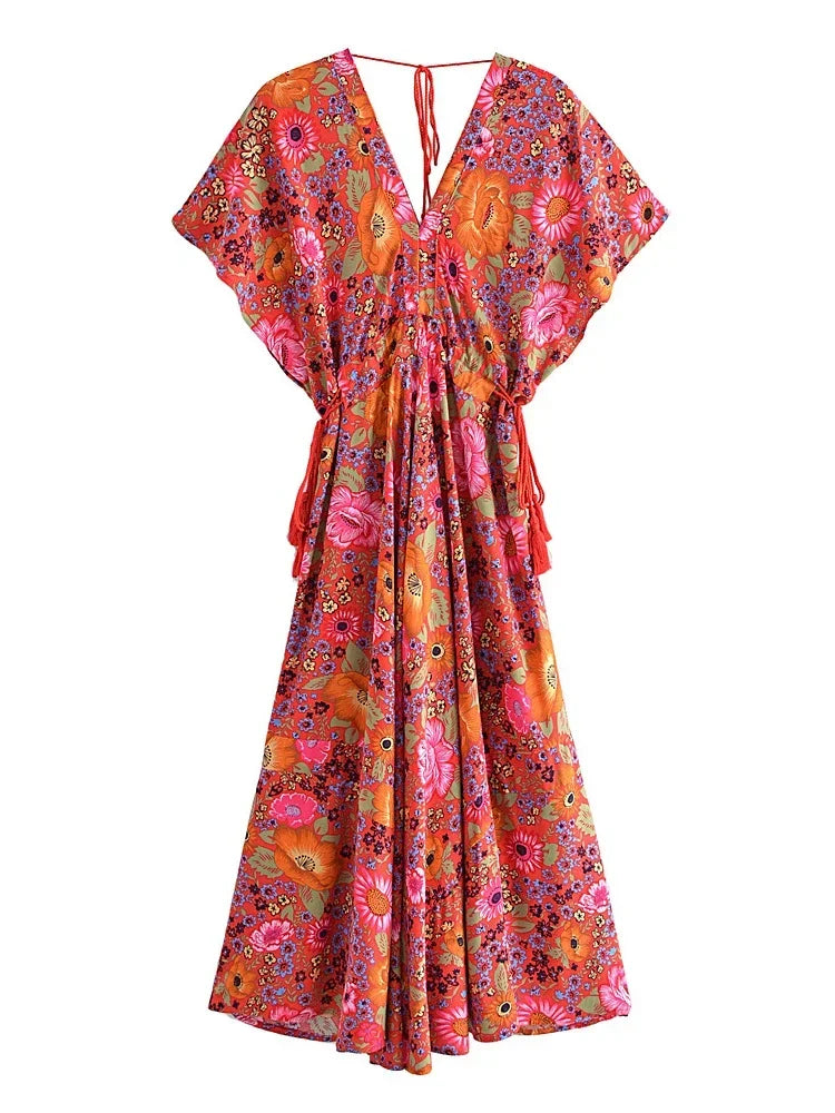 Bohemian Floral Maxi Dress