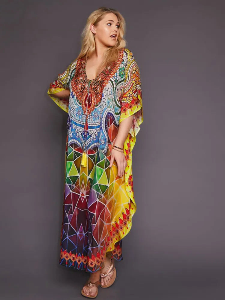 Plus Size Bohoemian Kimono Cover Ups