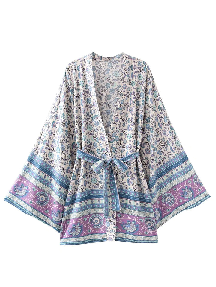 Desert Boho Floral Bat Sleeve  Kimono