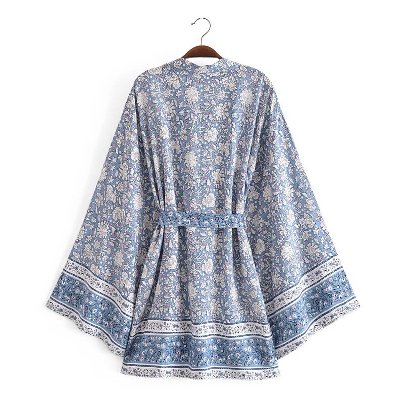 Serene Blue Bohemian Kimono