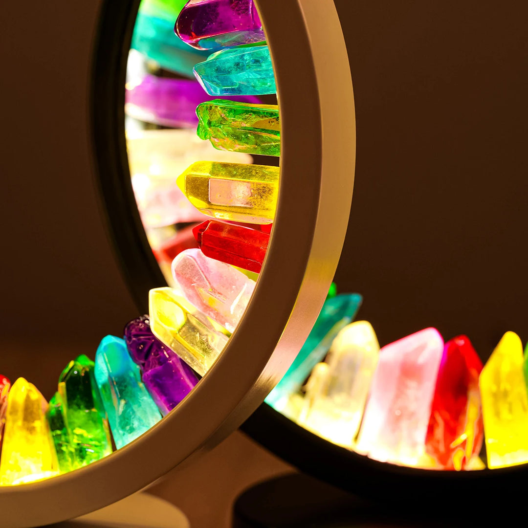 Aura Harmony Rainbow Clear Quartz Crystal Lamp
