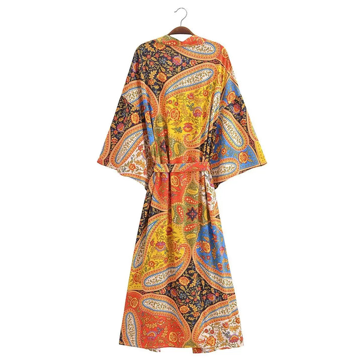 Bohemian  V Neck Batwing Robe