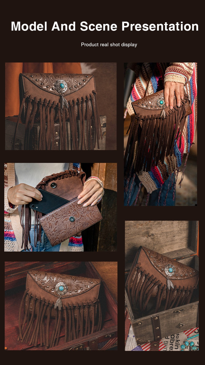 Bohemian Fringe Tassell Clutch Bag