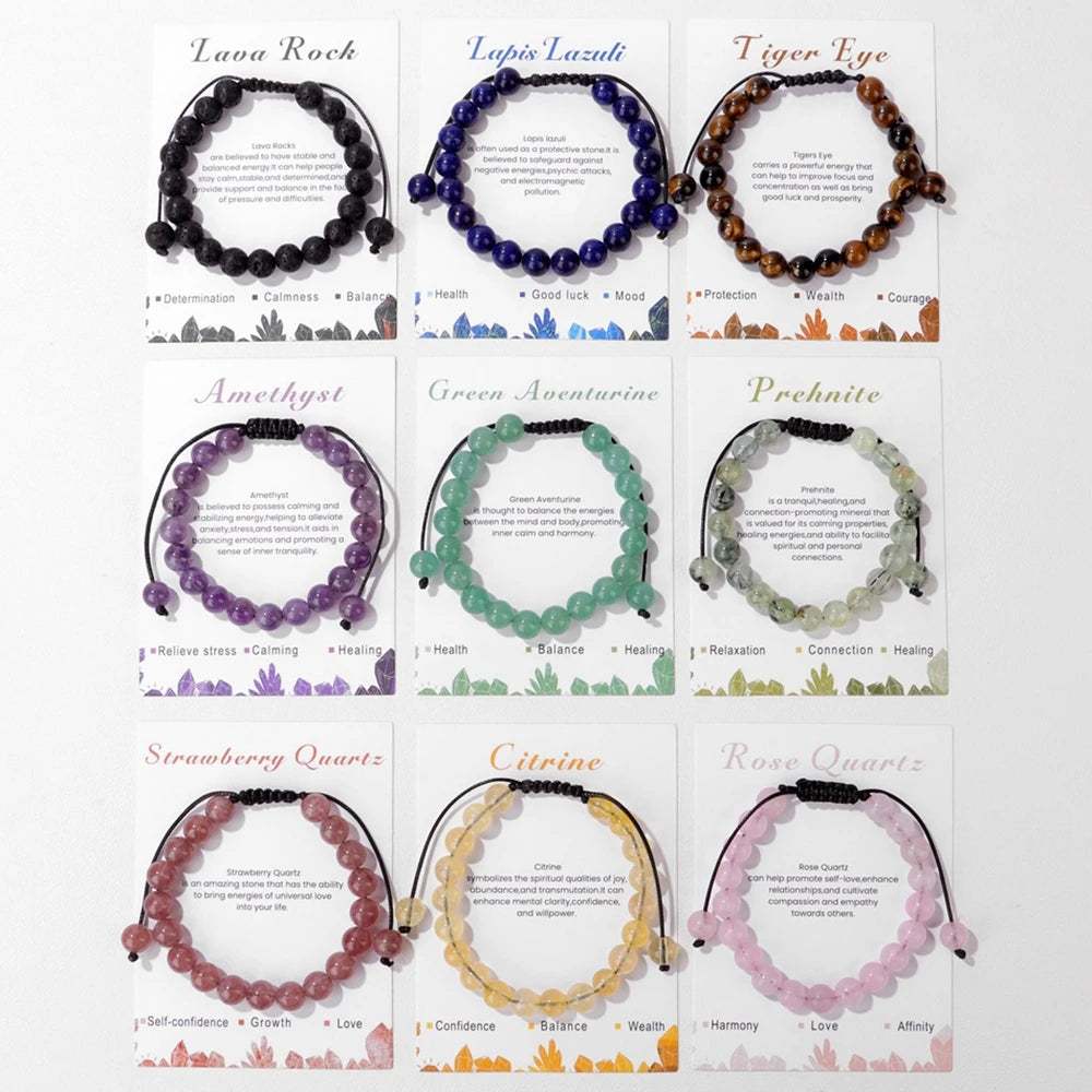 Adjustable Gemstone Bracelets with Card