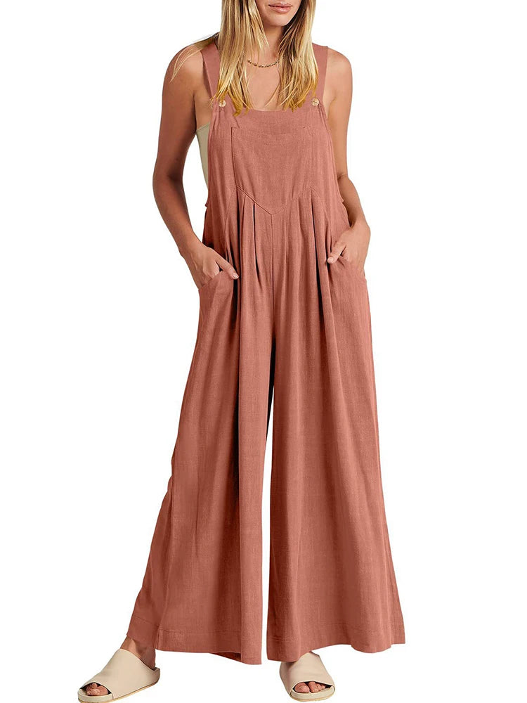 Wide Leg Long Romper Jumpsuit