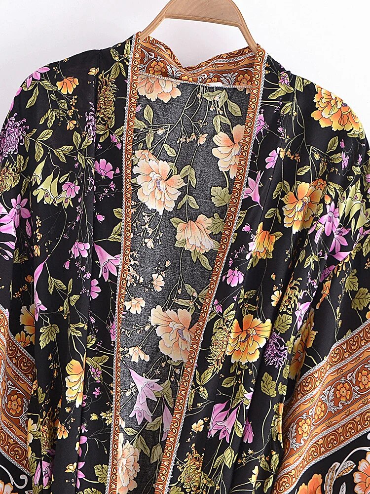 Bohemian Blossom Long Kimono