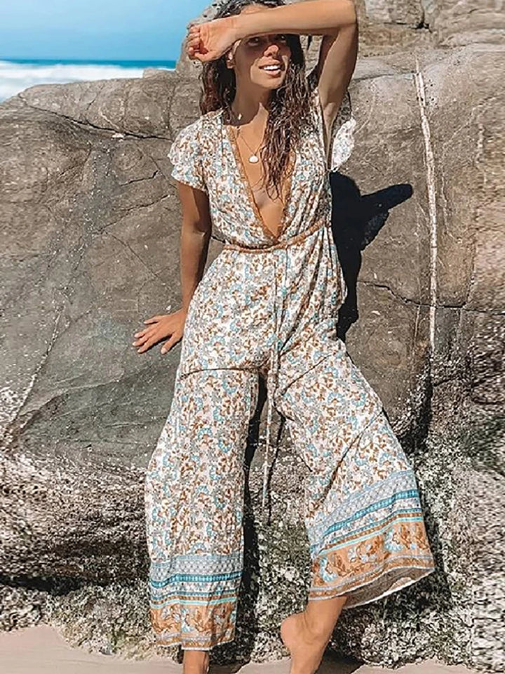 Bohemian Print Long Jumpsuit