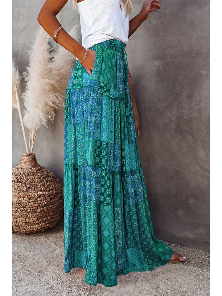 Bohemian ruffle skirt deals