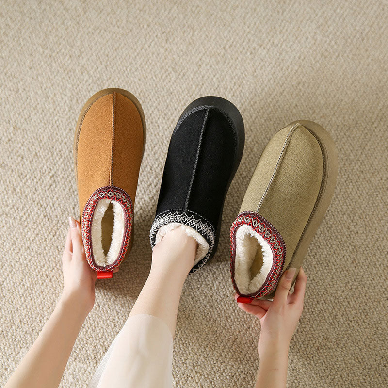 Winter Boho Platform Slippers