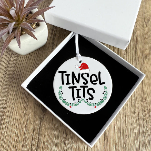 Christmas Hanging Ornament- Tincel Tits