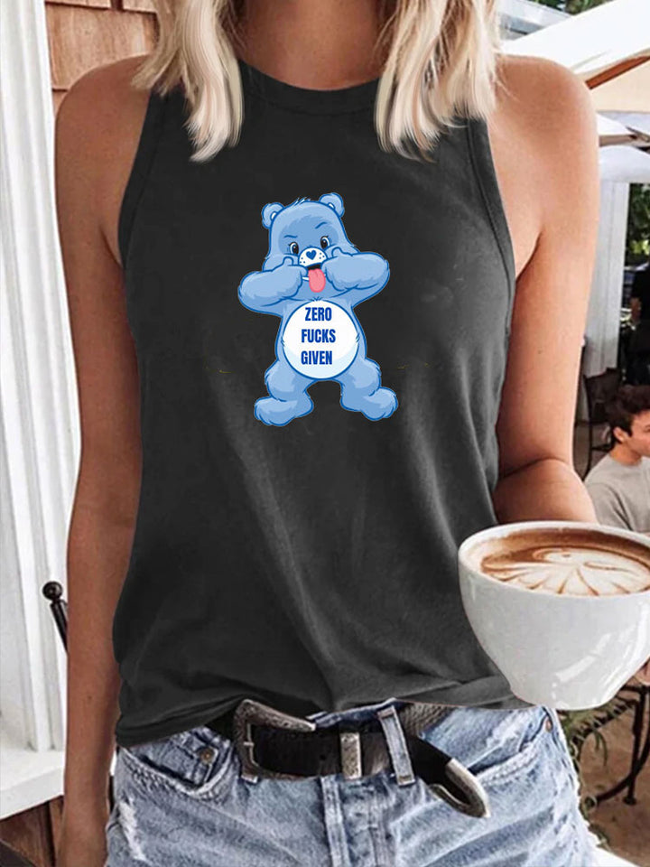 Zero F*cks Given Sweary Care Bear Tank Top