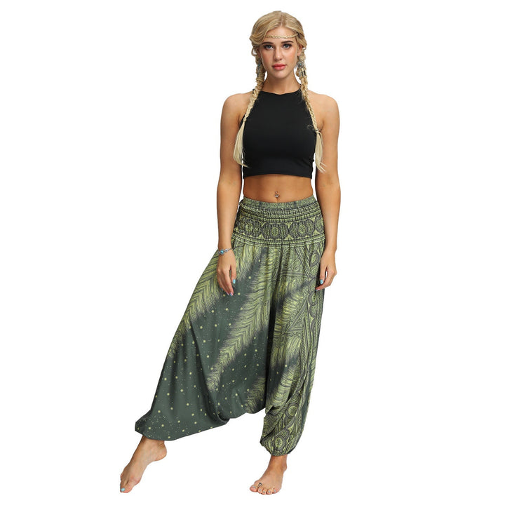 Peacock Feathers Yoga  Harem Pants