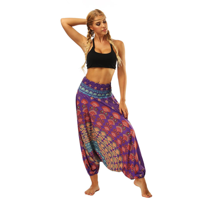 Peacock Feathers Yoga  Harem Pants