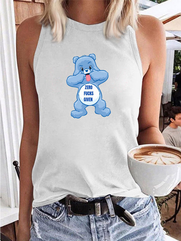 Zero F*cks Given Sweary Care Bear Tank Top