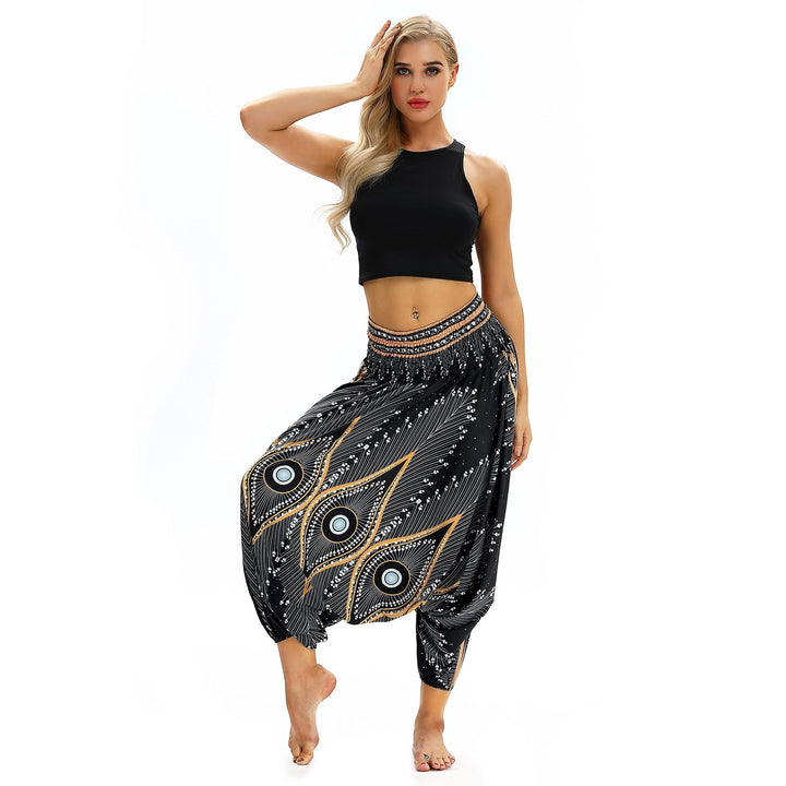 Peacock Feathers Yoga  Harem Pants