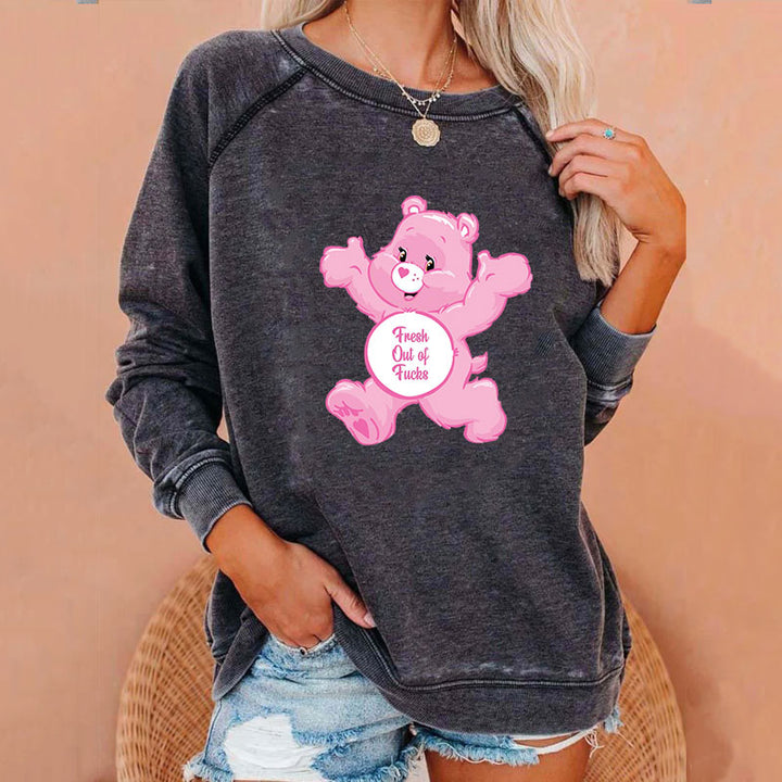 Crew Neck Sweatshirt- Sweary Care Bear Fresh out of F*cks