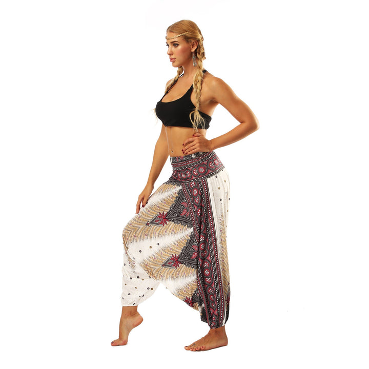 Peacock Feathers Yoga  Harem Pants