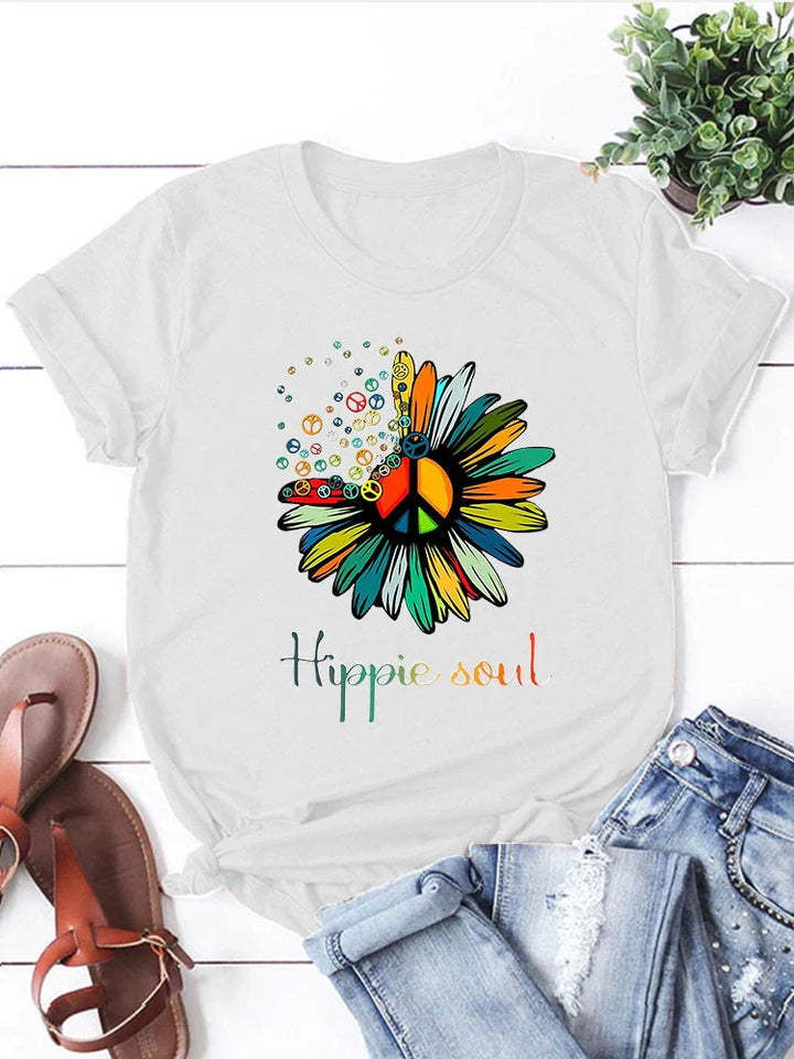 Hippie Soul Round Neck T-shirts