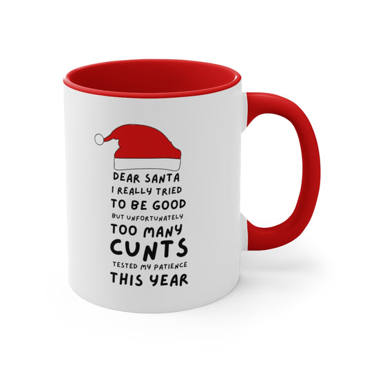Dear Santa I really tried Mug (Red Handle)
