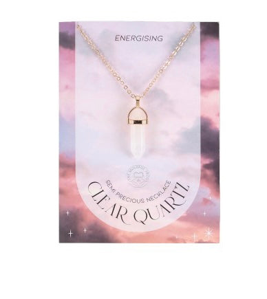 Clear Quartz Crystal Necklace & Card