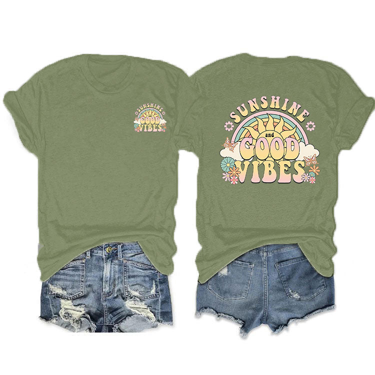 Sunshine & Good Vibes Front-Back Fusion Tees