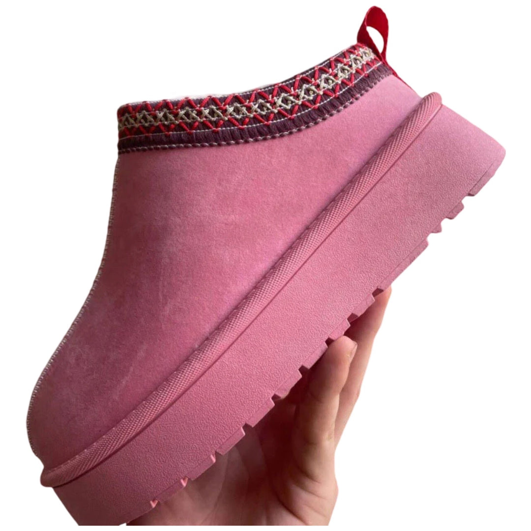 Winter Boho Platform Slippers