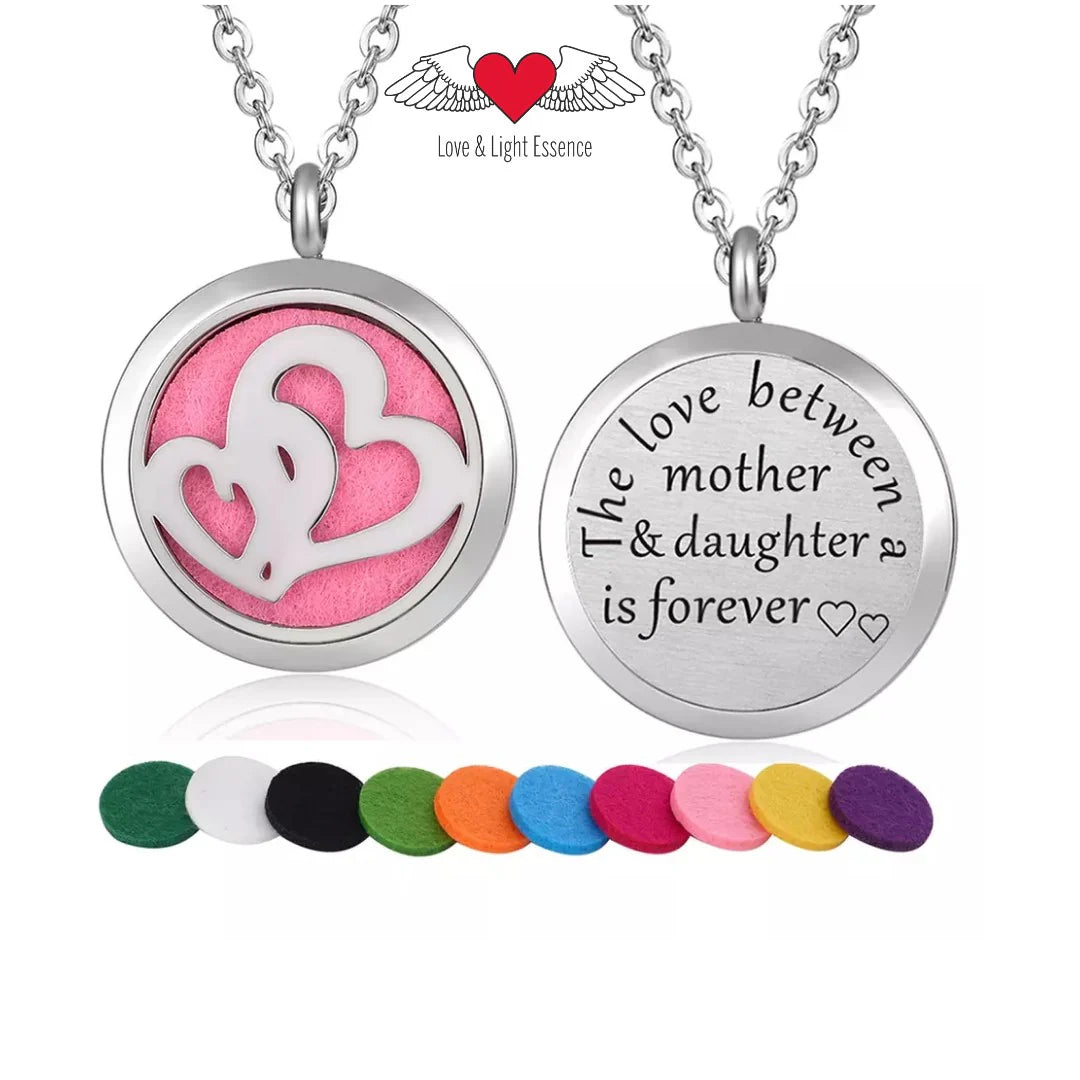 Mother & Daughter Hearts Aromatherapy Necklace