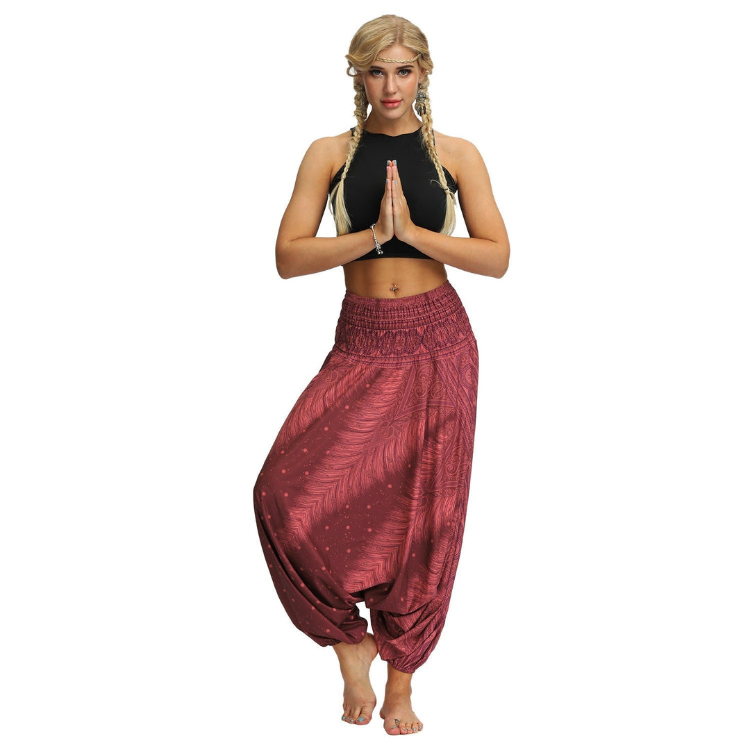 Peacock Feathers Yoga  Harem Pants