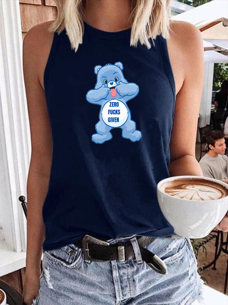 Zero F*cks Given Sweary Care Bear Tank Top