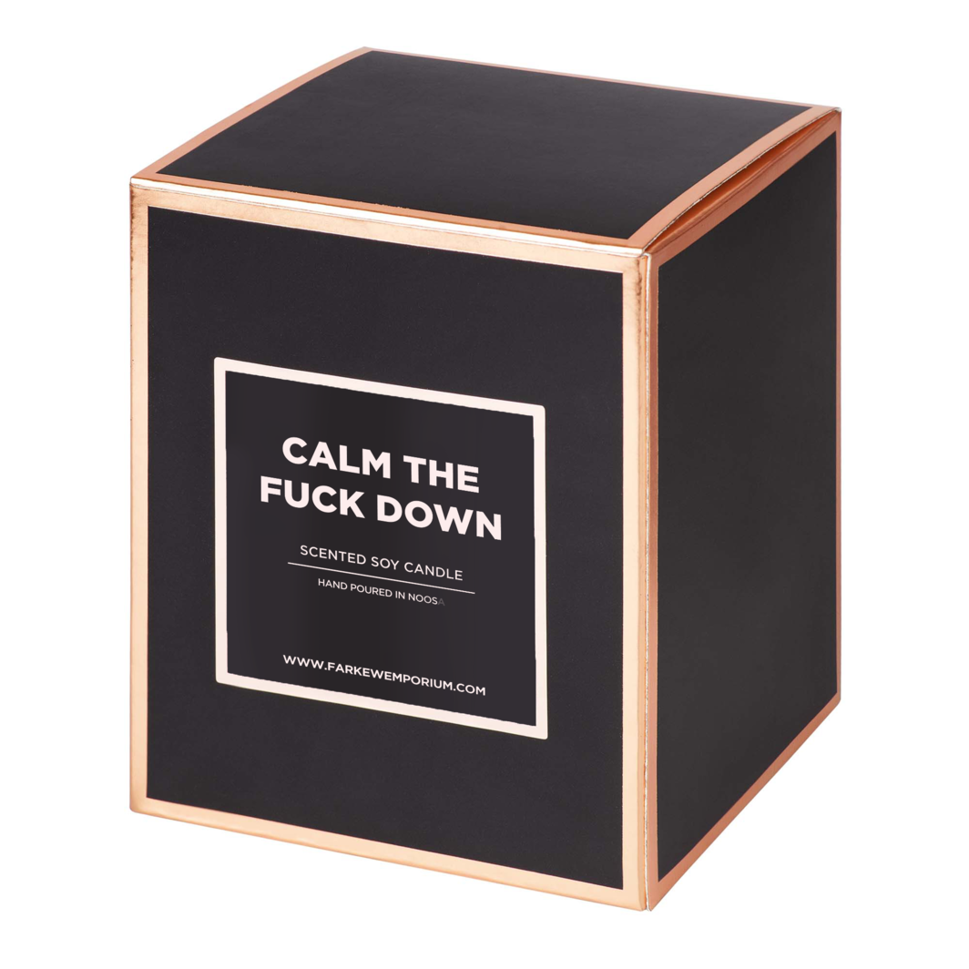 Calm the F*ck Down Candle- Peony Rose